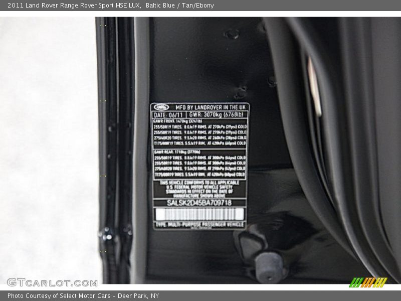 Baltic Blue / Tan/Ebony 2011 Land Rover Range Rover Sport HSE LUX