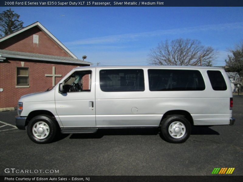 Silver Metallic / Medium Flint 2008 Ford E Series Van E350 Super Duty XLT 15 Passenger