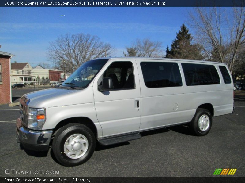 Silver Metallic / Medium Flint 2008 Ford E Series Van E350 Super Duty XLT 15 Passenger