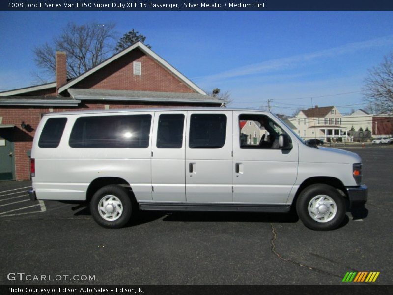 Silver Metallic / Medium Flint 2008 Ford E Series Van E350 Super Duty XLT 15 Passenger