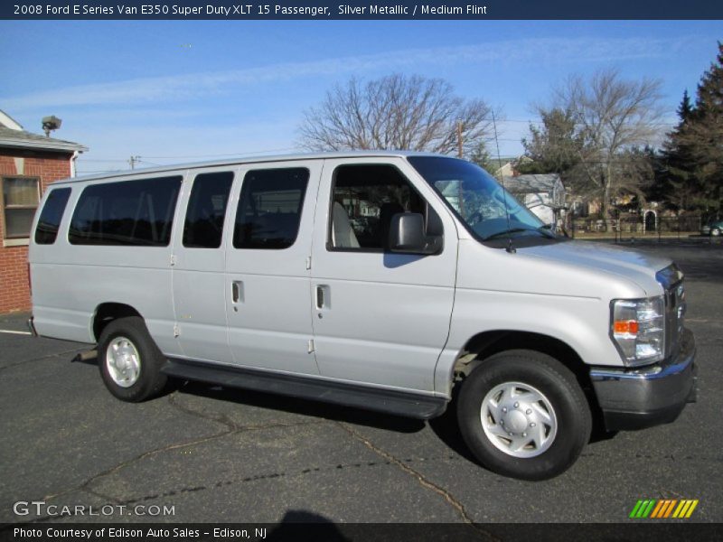 Silver Metallic / Medium Flint 2008 Ford E Series Van E350 Super Duty XLT 15 Passenger