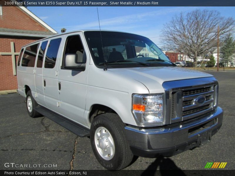 Silver Metallic / Medium Flint 2008 Ford E Series Van E350 Super Duty XLT 15 Passenger