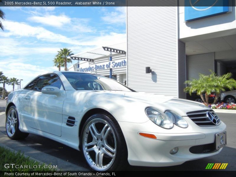 Alabaster White / Stone 2005 Mercedes-Benz SL 500 Roadster