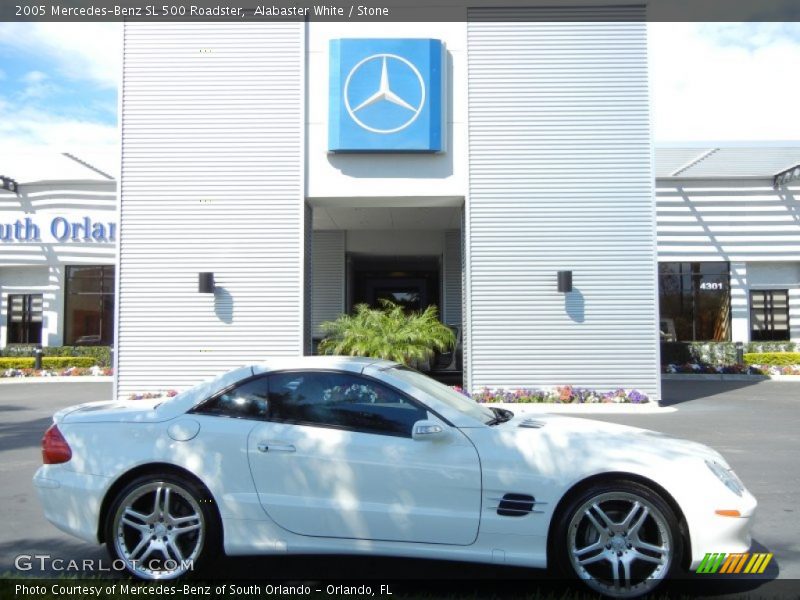 Alabaster White / Stone 2005 Mercedes-Benz SL 500 Roadster