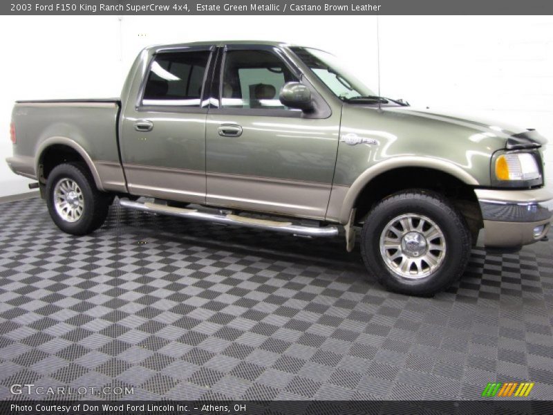 Estate Green Metallic / Castano Brown Leather 2003 Ford F150 King Ranch SuperCrew 4x4