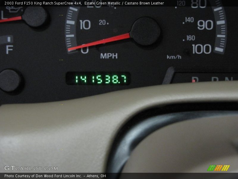 Estate Green Metallic / Castano Brown Leather 2003 Ford F150 King Ranch SuperCrew 4x4