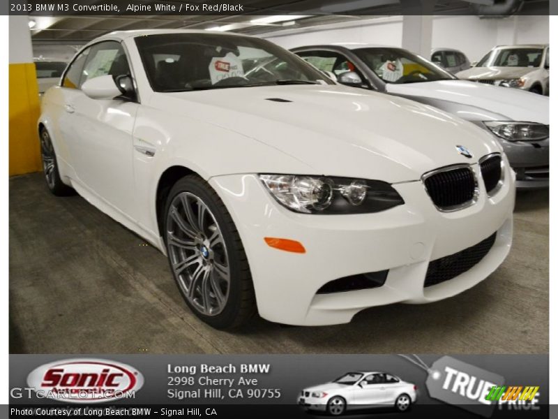 Alpine White / Fox Red/Black 2013 BMW M3 Convertible