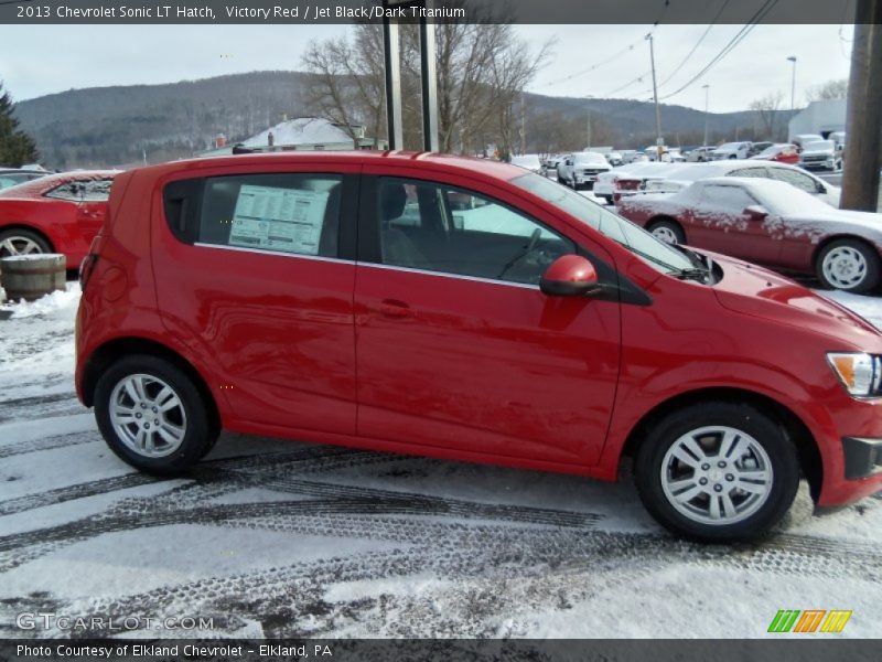 Victory Red / Jet Black/Dark Titanium 2013 Chevrolet Sonic LT Hatch