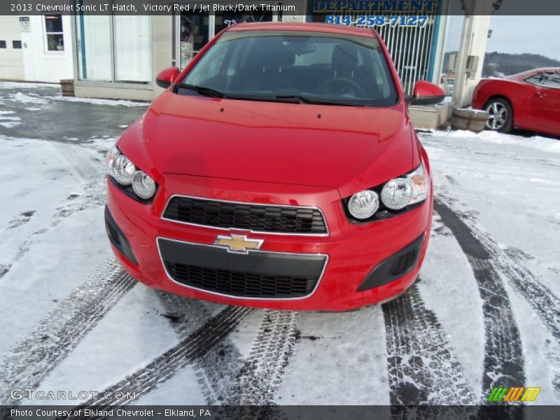 Victory Red / Jet Black/Dark Titanium 2013 Chevrolet Sonic LT Hatch