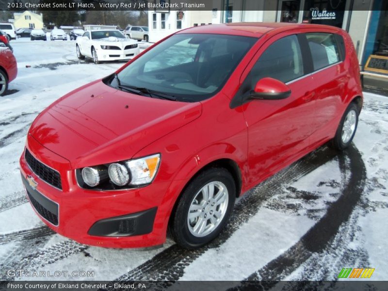 Victory Red / Jet Black/Dark Titanium 2013 Chevrolet Sonic LT Hatch