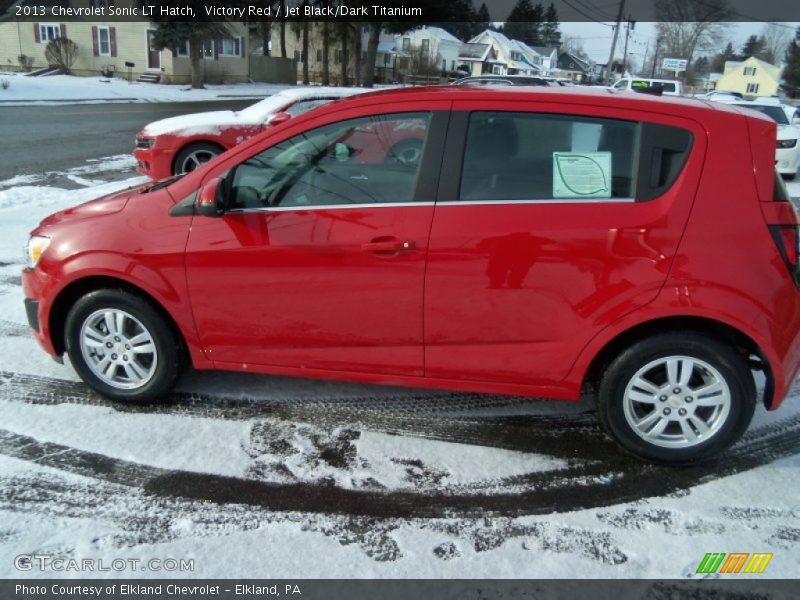 Victory Red / Jet Black/Dark Titanium 2013 Chevrolet Sonic LT Hatch