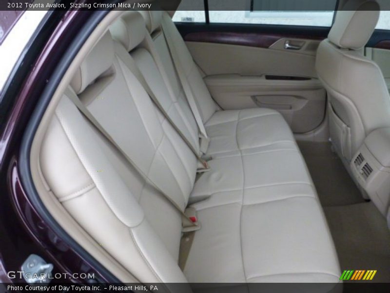 Rear Seat of 2012 Avalon 