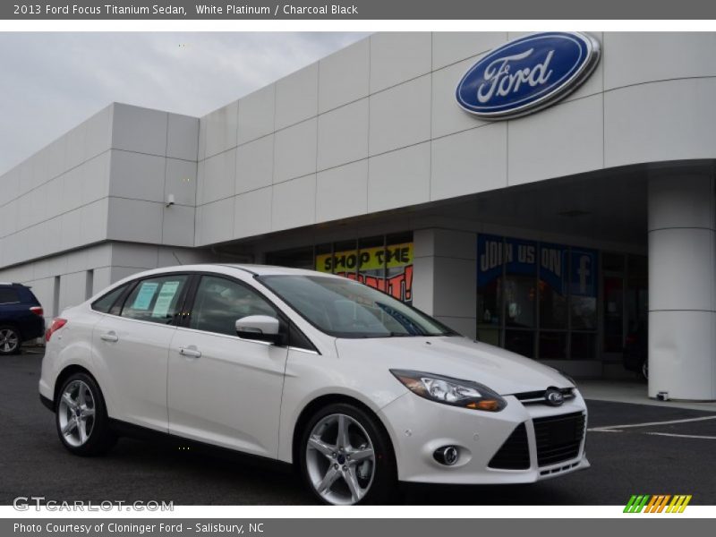 White Platinum / Charcoal Black 2013 Ford Focus Titanium Sedan