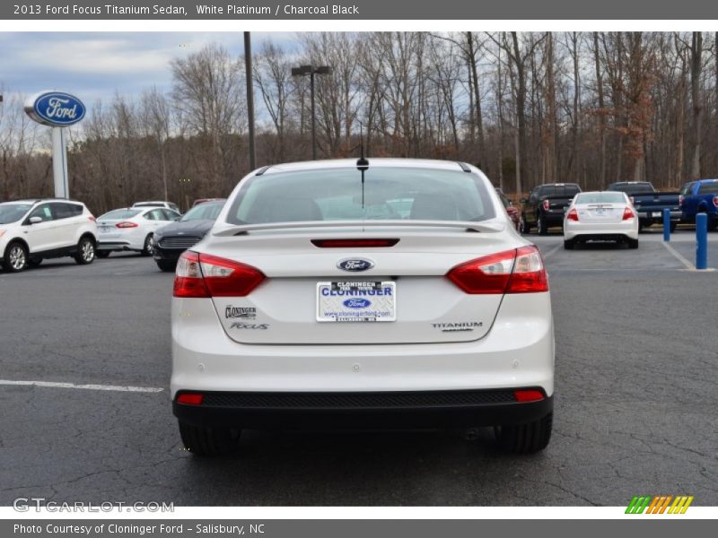 White Platinum / Charcoal Black 2013 Ford Focus Titanium Sedan