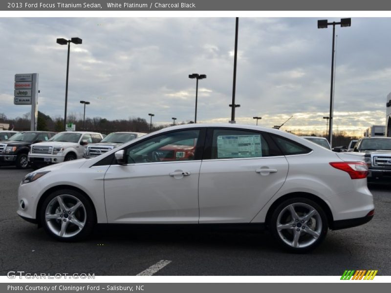 White Platinum / Charcoal Black 2013 Ford Focus Titanium Sedan