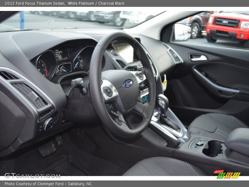 White Platinum / Charcoal Black 2013 Ford Focus Titanium Sedan