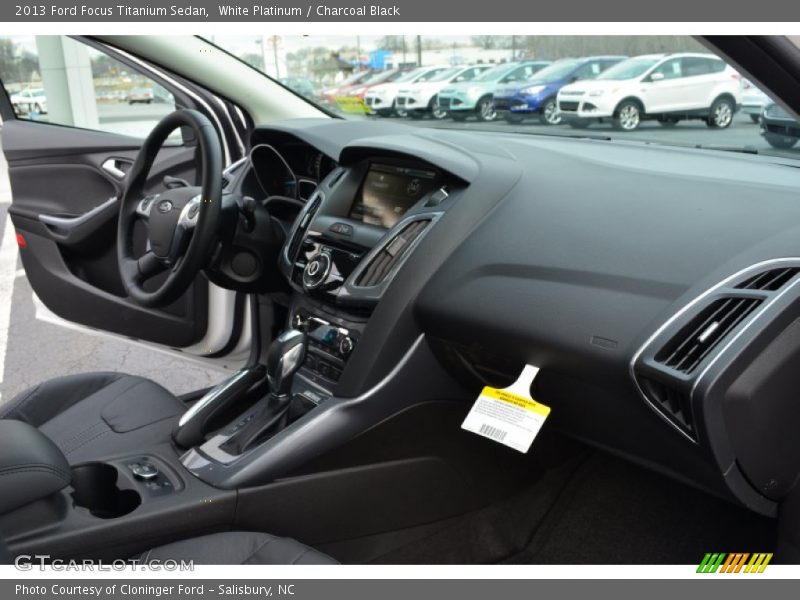 White Platinum / Charcoal Black 2013 Ford Focus Titanium Sedan