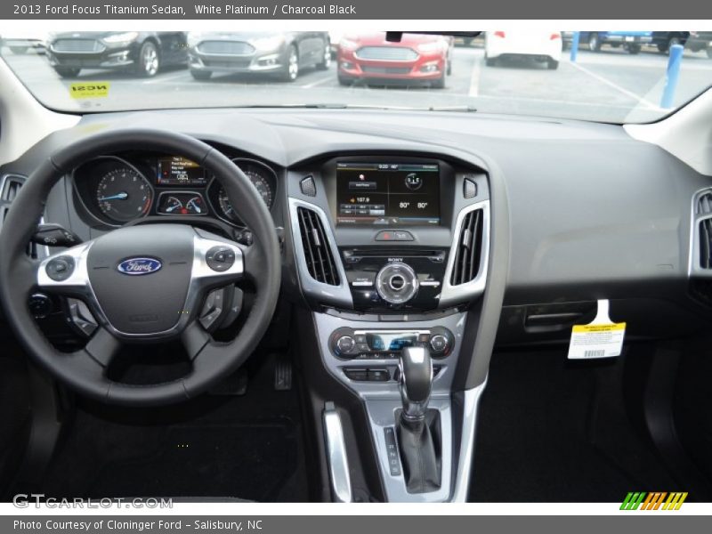 White Platinum / Charcoal Black 2013 Ford Focus Titanium Sedan