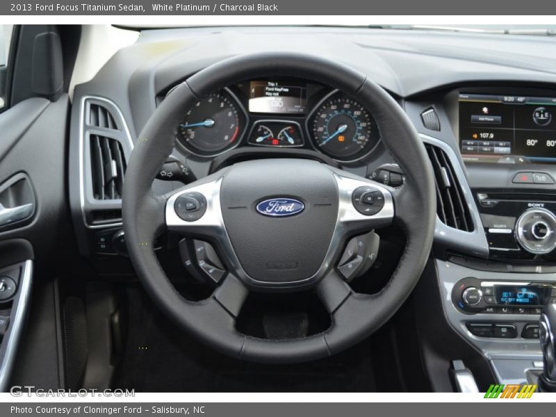 White Platinum / Charcoal Black 2013 Ford Focus Titanium Sedan