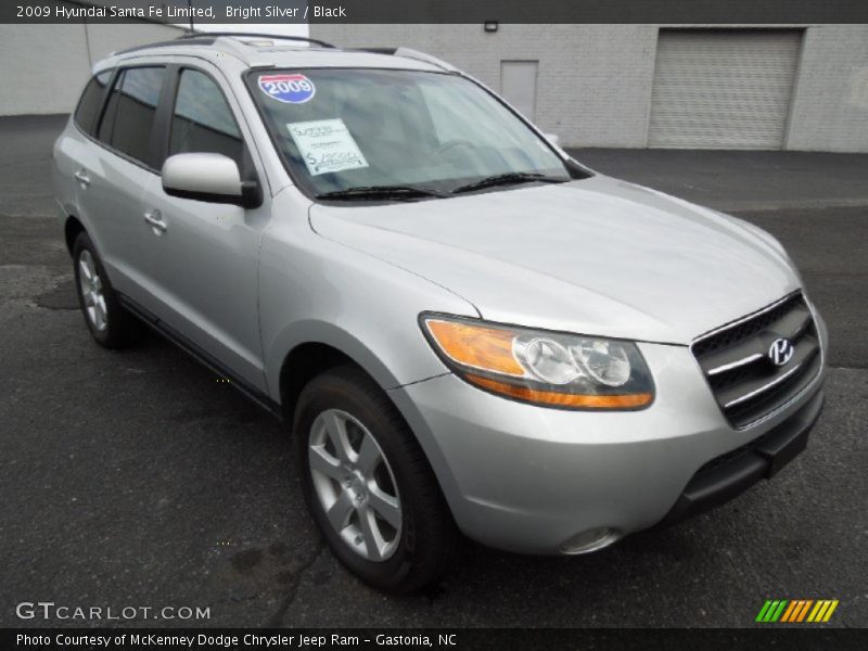 Bright Silver / Black 2009 Hyundai Santa Fe Limited