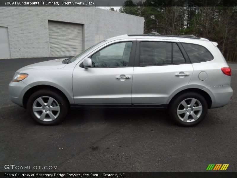 Bright Silver / Black 2009 Hyundai Santa Fe Limited