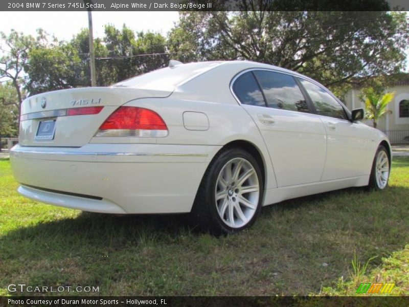 Alpine White / Dark Beige/Beige III 2004 BMW 7 Series 745Li Sedan