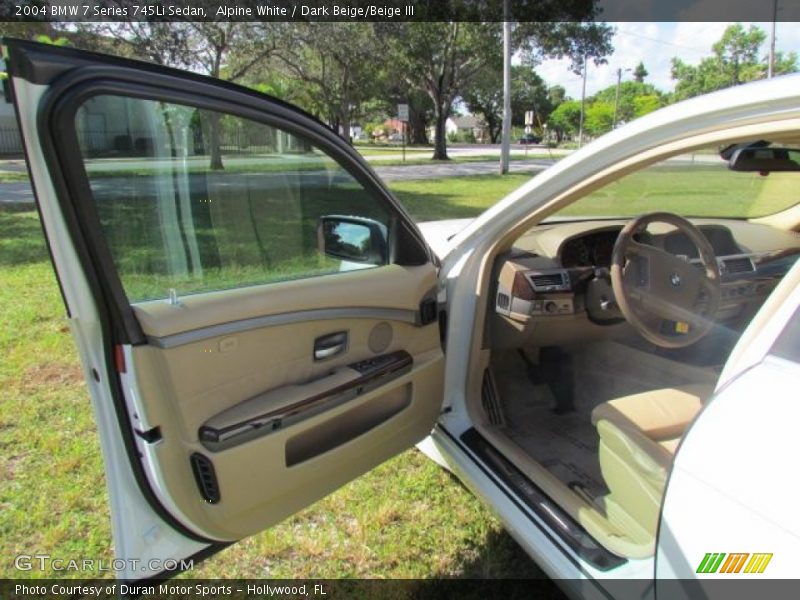 Alpine White / Dark Beige/Beige III 2004 BMW 7 Series 745Li Sedan