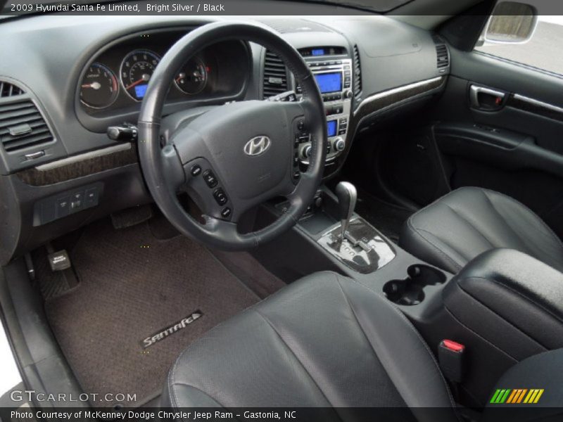 Bright Silver / Black 2009 Hyundai Santa Fe Limited