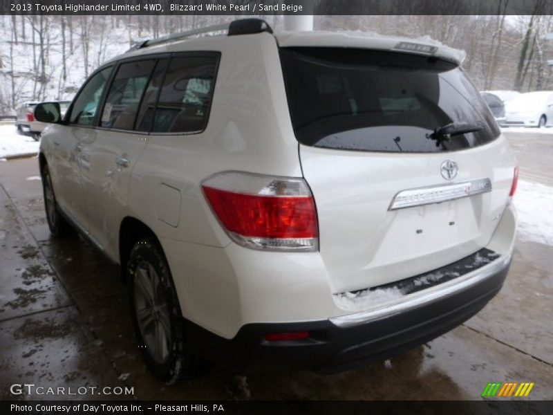 Blizzard White Pearl / Sand Beige 2013 Toyota Highlander Limited 4WD