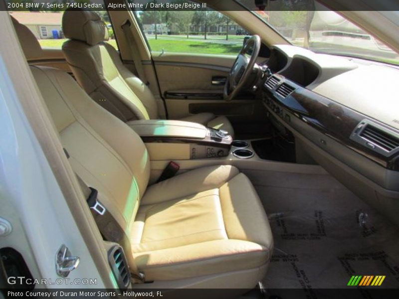 Alpine White / Dark Beige/Beige III 2004 BMW 7 Series 745Li Sedan
