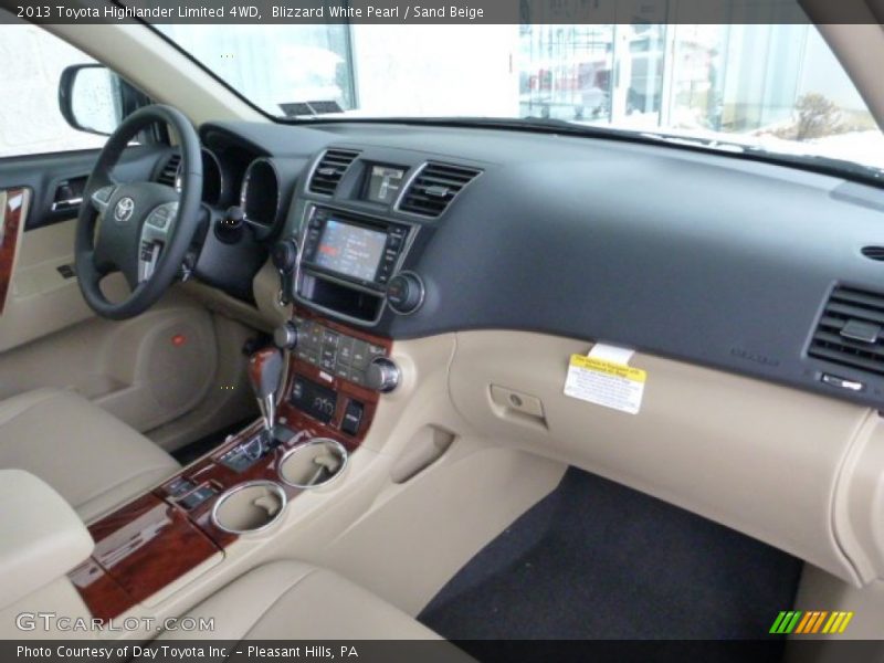 Blizzard White Pearl / Sand Beige 2013 Toyota Highlander Limited 4WD
