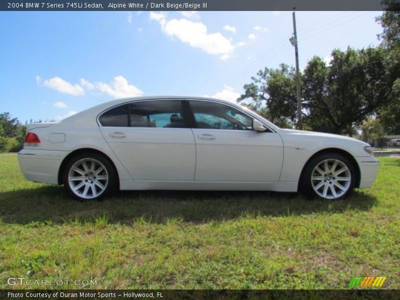 Alpine White / Dark Beige/Beige III 2004 BMW 7 Series 745Li Sedan