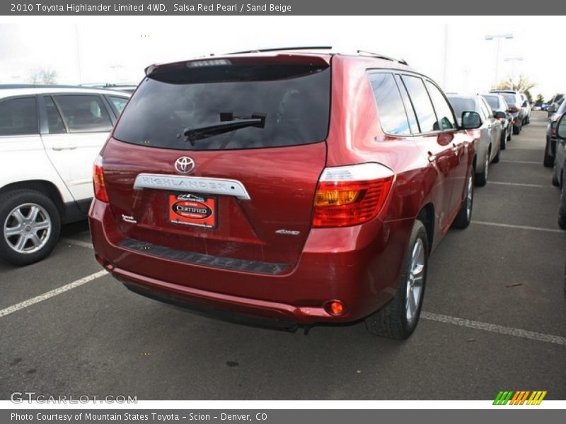 Salsa Red Pearl / Sand Beige 2010 Toyota Highlander Limited 4WD
