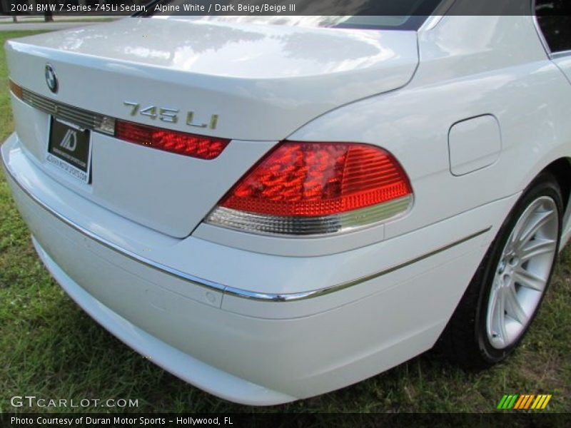 Alpine White / Dark Beige/Beige III 2004 BMW 7 Series 745Li Sedan