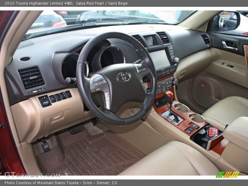 Salsa Red Pearl / Sand Beige 2010 Toyota Highlander Limited 4WD