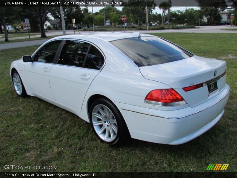 Alpine White / Dark Beige/Beige III 2004 BMW 7 Series 745Li Sedan