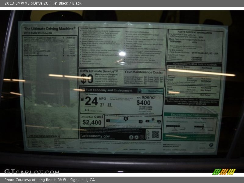 Jet Black / Black 2013 BMW X3 xDrive 28i