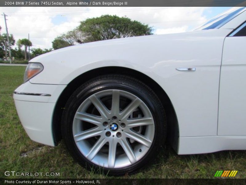 Alpine White / Dark Beige/Beige III 2004 BMW 7 Series 745Li Sedan