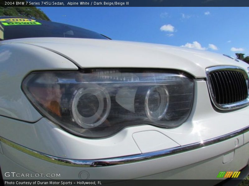 Alpine White / Dark Beige/Beige III 2004 BMW 7 Series 745Li Sedan