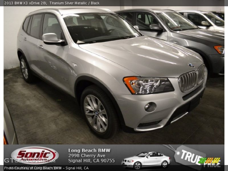 Titanium Silver Metallic / Black 2013 BMW X3 xDrive 28i