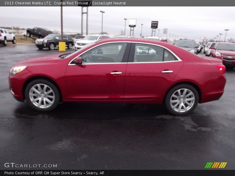 Crystal Red Tintcoat / Cocoa/Light Neutral 2013 Chevrolet Malibu LTZ