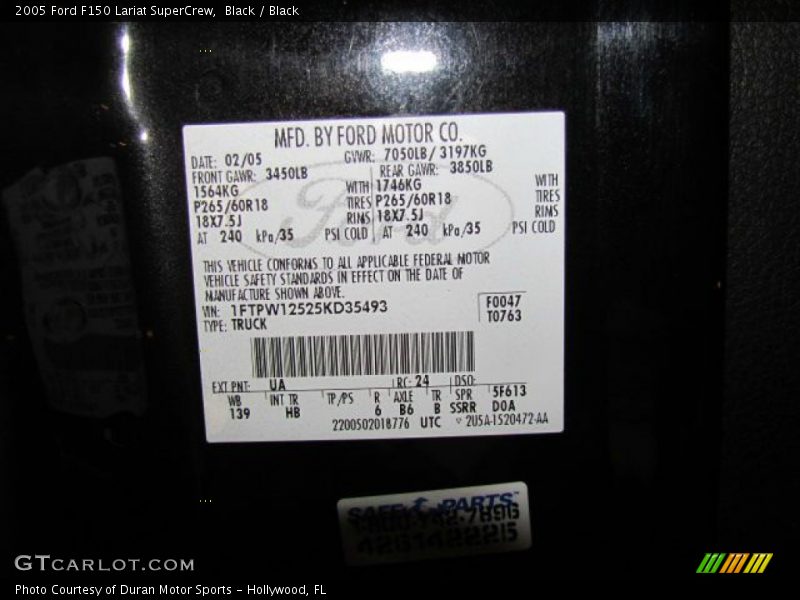 Black / Black 2005 Ford F150 Lariat SuperCrew