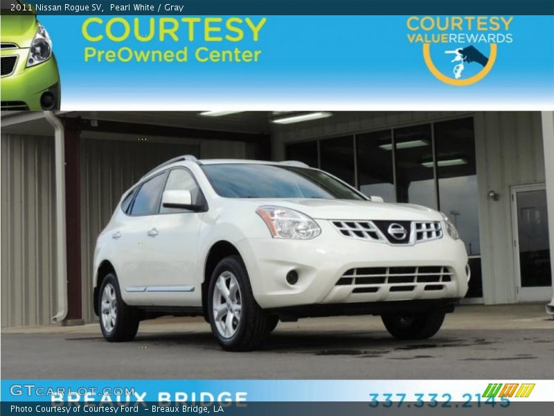 Pearl White / Gray 2011 Nissan Rogue SV
