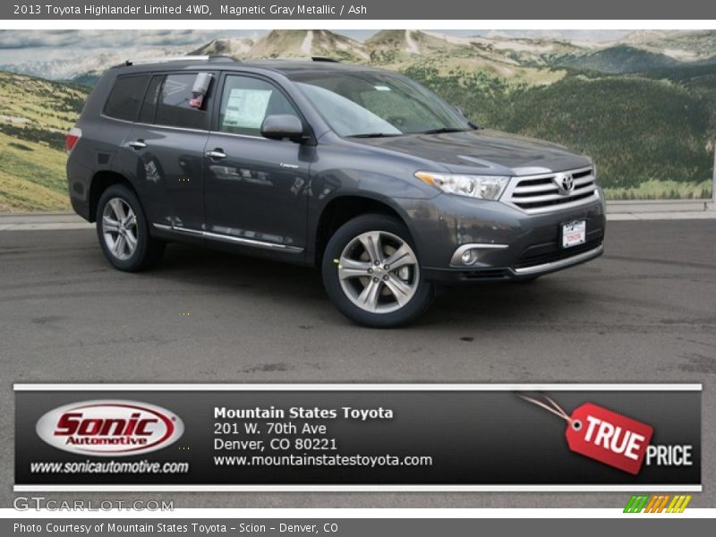 Magnetic Gray Metallic / Ash 2013 Toyota Highlander Limited 4WD