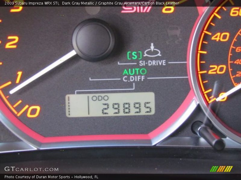 Dark Gray Metallic / Graphite Gray Alcantara/Carbon Black Leather 2009 Subaru Impreza WRX STi