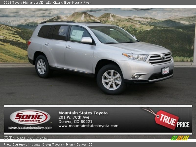 Classic Silver Metallic / Ash 2013 Toyota Highlander SE 4WD