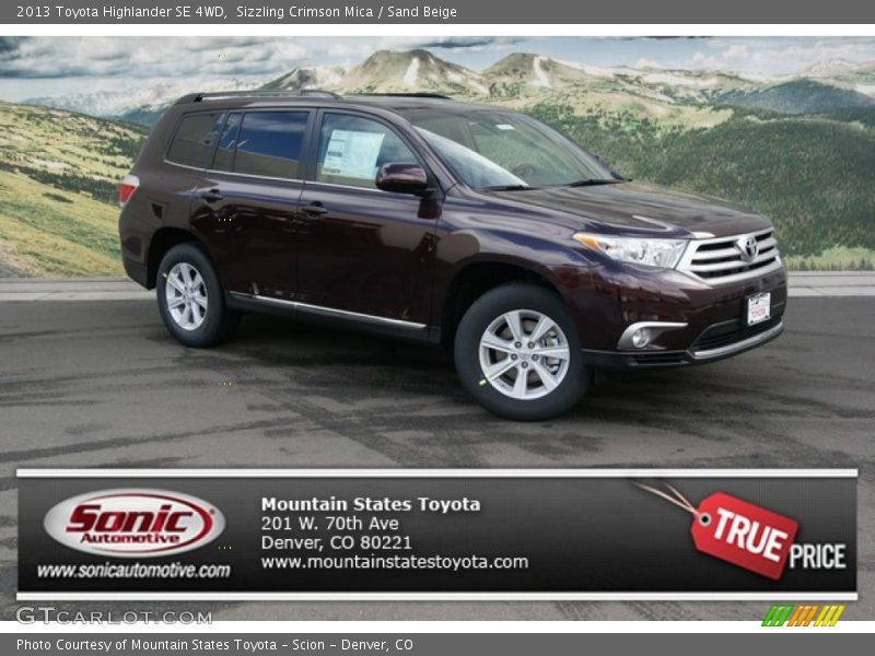 Sizzling Crimson Mica / Sand Beige 2013 Toyota Highlander SE 4WD