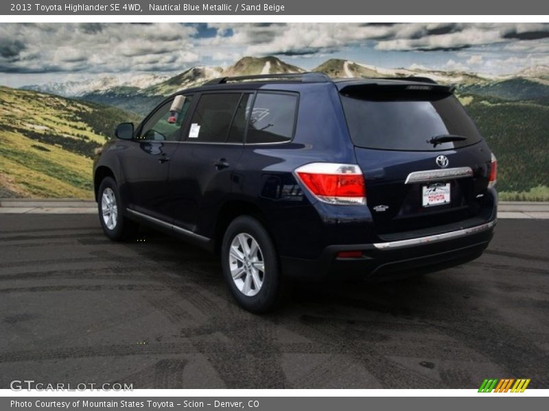 Nautical Blue Metallic / Sand Beige 2013 Toyota Highlander SE 4WD