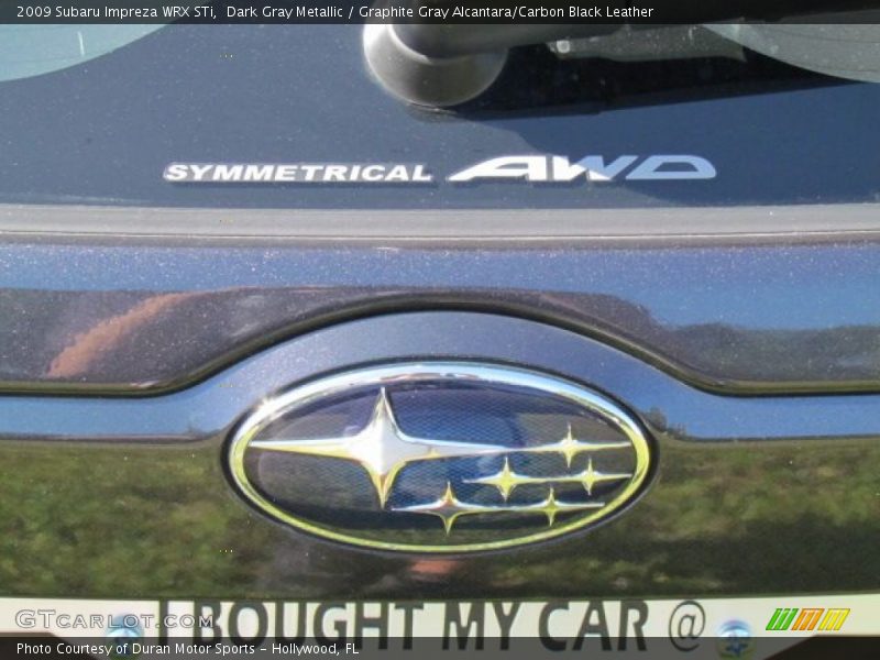Dark Gray Metallic / Graphite Gray Alcantara/Carbon Black Leather 2009 Subaru Impreza WRX STi