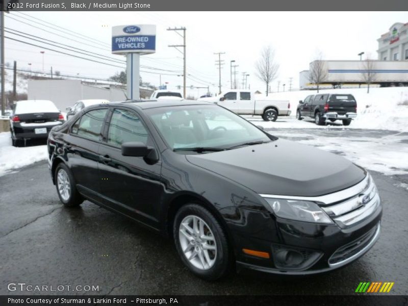 Black / Medium Light Stone 2012 Ford Fusion S